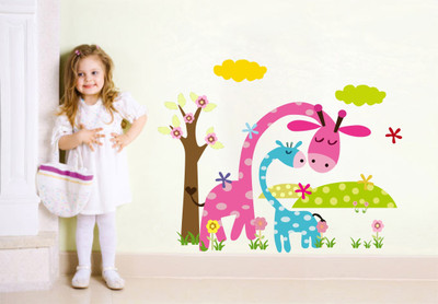 Stickerberry 49 cm Cartoon Animal Forest Wall Stickers Decals for Nursery and Kids Self Adhesive Sticker(Pack of 1)