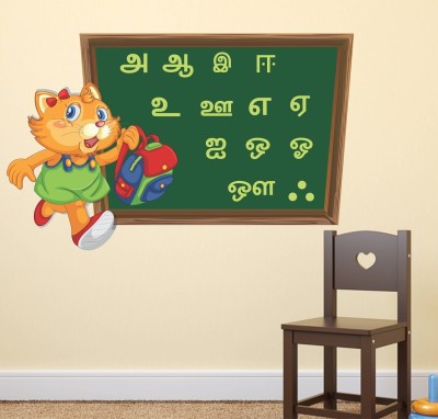 Wallzone 70 cm Tamil Alphabets Removable Sticker(Pack of 1)