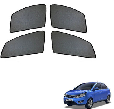 AuTO ADDiCT Side Window Sun Shade For Tata Zest(Black)