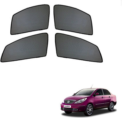 AuTO ADDiCT Side Window Sun Shade For Tata Manza(Black)