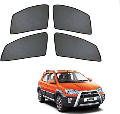 AuTO ADDiCT Side Window Sun Shade For Toyota Etios Cross(Black)