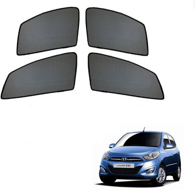 AuTO ADDiCT Side Window Sun Shade For Hyundai i10(Black)