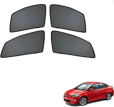 AuTO ADDiCT Side Window Sun Shade For Hyundai Fluidic Verna 4S(Black)