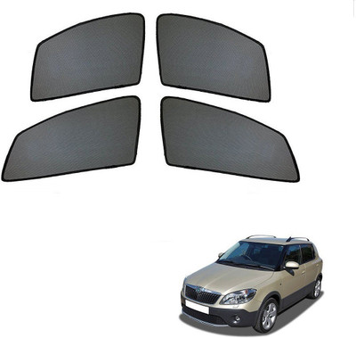 AuTO ADDiCT Side Window Sun Shade For Skoda Fabia(Black)