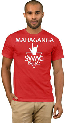 GNS Printed Men Round Neck Red T-Shirt