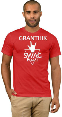 GNS Printed Men Round Neck Red T-Shirt