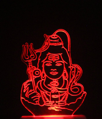 DIONA 3D SHIVA LED MULTI COLOR NIGHT LAMP Home Decor Items Night Lamp(10 cm, White)