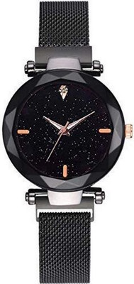 DAMIT MAGNET-BLACK Mesh Magnet Analog Watch - For Women