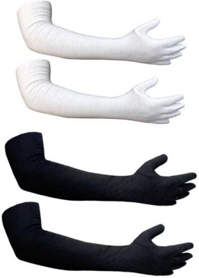 Mohan Retail Cotton Arm Sleeve For Women(Free, Black, White)