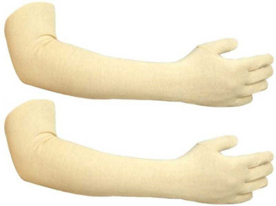 Mohan Retail Cotton Arm Sleeve For Women(Free, Beige)
