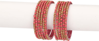 1st Time Stone Beads, Crystal Enamel Bangle Set(Pack of 10)