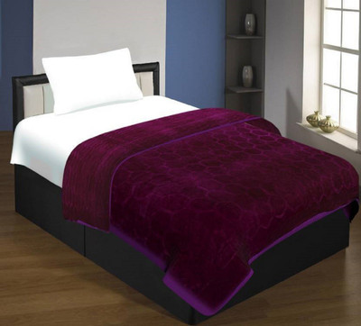 Oshano Solid Single Mink Blanket for  Heavy Winter(Polyester, Megenta)