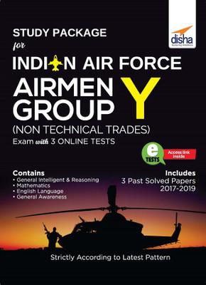 Study Package for Indian Air Force Airmen Group Y (Non-Technical Trades) Exam with 3 Online Sets(English, Paperback, Disha Experts)
