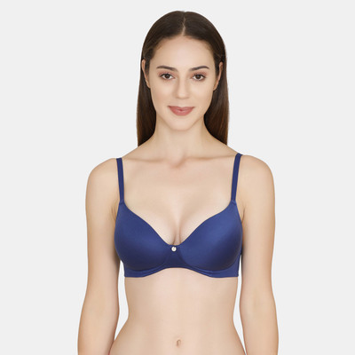 ZIVAME Women T-Shirt Lightly Padded Bra(Blue)