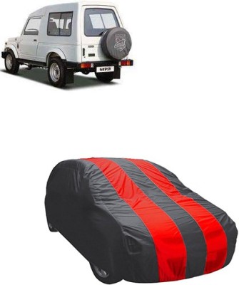 Kuchipudi Car Cover For Maruti Suzuki Gypsy MG-410 (Without Mirror Pockets)(Red, Grey, For 2005, 2006, 2007, 2008, 2009, 2010, 2011, 2012, 2013, 2014, 2015, 2016, 2017, 2018, 2019, NA Models)