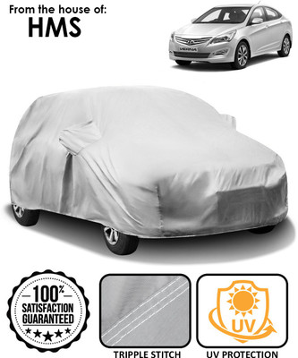 HMS Car Cover For Hyundai Fluidic Verna (With Mirror Pockets)(Silver)