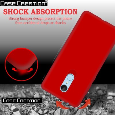 CASE CREATION Back Cover for Mi Redmi 5 Soft Case(Red, Waterproof, Silicon, Pack of: 1)