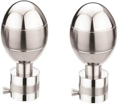Rishikansh Silver Rod Rail Bracket, Curtain Knobs, Curtain Hooks Metal(Pack of 4)