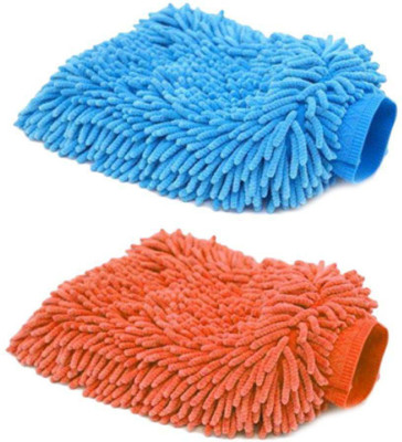 Sitwell Microfiber Vehicle Washing  Hand Glove(Pack Of 2)