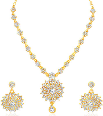 Sukkhi Alloy Gold-plated White Jewellery Set(Pack of 1)