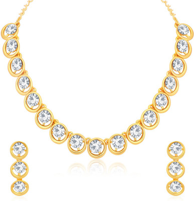 Sukkhi Alloy Gold-plated White, Gold Jewellery Set(Pack of 1)