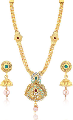 Sukkhi Alloy Gold-plated White, Green, Red Jewellery Set(Pack of 1)