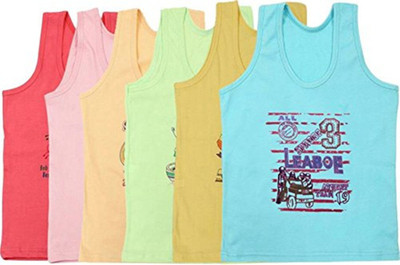 Sirtex Vest For Boys Pure Cotton(Multicolor, Pack of 6)