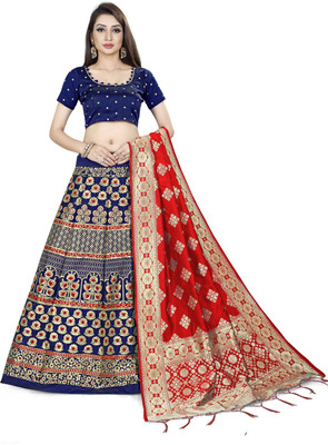 SHREE CREATION Self Design Semi Stitched Lehenga Choli(Multicolor)