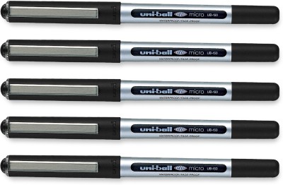 uni-ball Eye UB150 0.5mm Roller Ball Pen | Long Lasting Smudge Free, Comfortable Grip Roller Ball Pen(Pack of 5, Black)