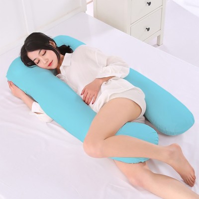 AVI Microfibre Solid Pregnancy Pillow Pack of 1(Sky Blue)