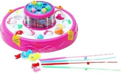 SALEOFF Musical Fish Catching Game Big with 26 Fishes, 4 Pods & 3D Lights-531(Multicolor)
