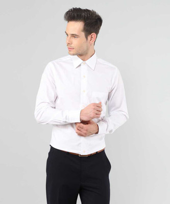 FUBAR Men Solid Formal White Shirt