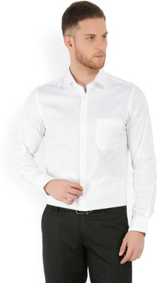 FUBAR Men Solid Formal White Shirt
