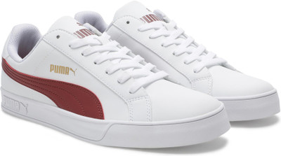 Puma Smash Vulc Sneakers For Men(White, Maroon)