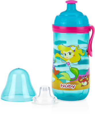 NUBY 2 Stage Cup sipper with silicone spout for your Child (Turquoise) with 12 oz 360 ml(Turquoise)