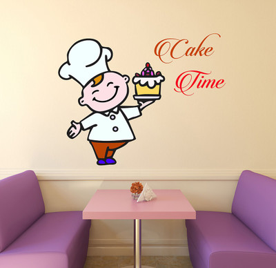 fuzzy 60 cm Cafe Time Self Adhesive Sticker(Pack of 1)
