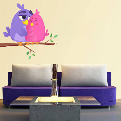 fuzzy 60 cm Birds Self Adhesive Sticker(Pack of 1)