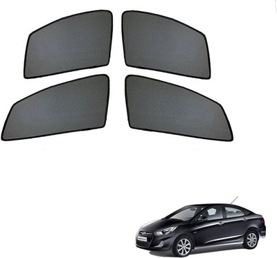 AuTO ADDiCT Side Window Sun Shade For Hyundai Fluidic Verna(Black)