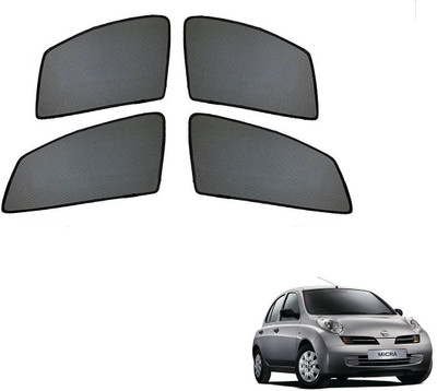AuTO ADDiCT Side Window Sun Shade For Nissan Micra(Black)