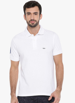 FORCE NXT Solid Men Polo Neck White T-Shirt