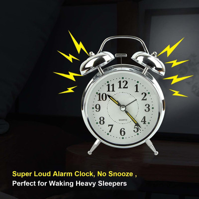 RHONNIUM Analog Silver Clock