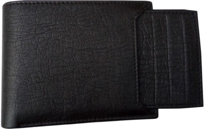 SKY RIVER Men Black Artificial Leather, Canvas Wallet(6 Card Slots)