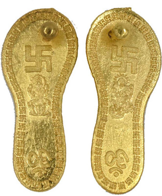 faynci Shree Maa Laxmi Ganesh Charan Paduka Plated Yantra Plated Yantra(Pack of 1)