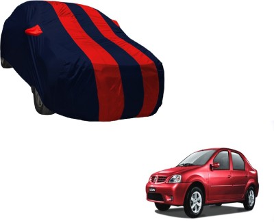 Auto Hub Car Cover For Mahindra Logan (With Mirror Pockets)(Black, Red)