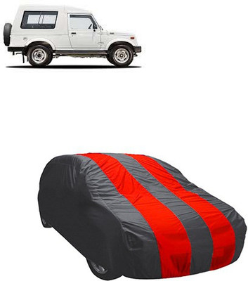 RAIN SPOOF Car Cover For Maruti Suzuki Gypsy King (Without Mirror Pockets)(Red, Grey)