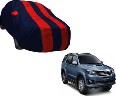 Auto Hub Car Cover For Toyota Fortuner (With Mirror Pockets)(Black, Red)