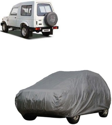 Kuchipudi Car Cover For Maruti Suzuki Gypsy MG-410 (Without Mirror Pockets)(Grey, For 2005, 2006, 2007, 2008, 2009, 2010, 2011, 2012, 2013, 2014, 2015, 2016, 2017, 2018, 2019, NA Models)