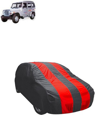 RAIN SPOOF Car Cover For Mahindra Marshal (Without Mirror Pockets)(Red, Black)