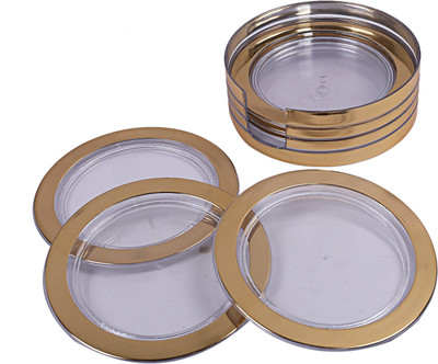 KUBER INDUSTRIES Round PVC Coaster Set(Pack of 6)
