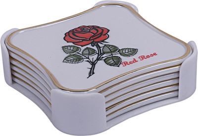 KUBER INDUSTRIES Square PVC Coaster Set(Pack of 6)